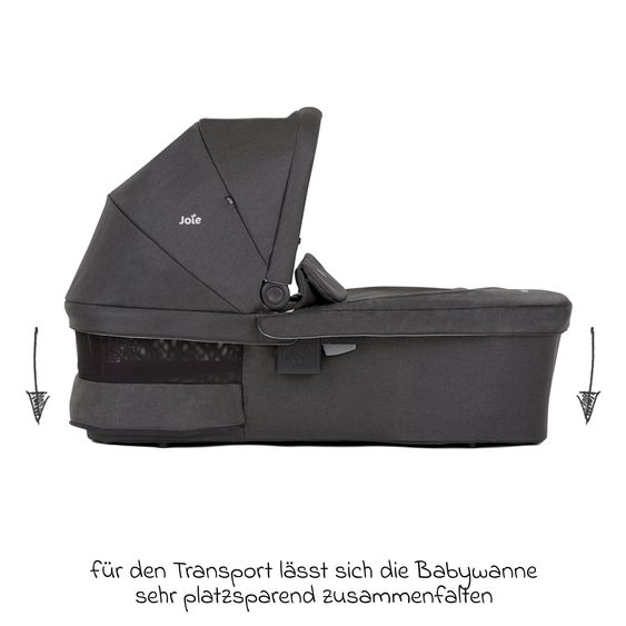 joie Babywanne Ramble XL ab Geburt - 9 Monate für Versatrax, Versatrax E ink. Regenschutz - Shale