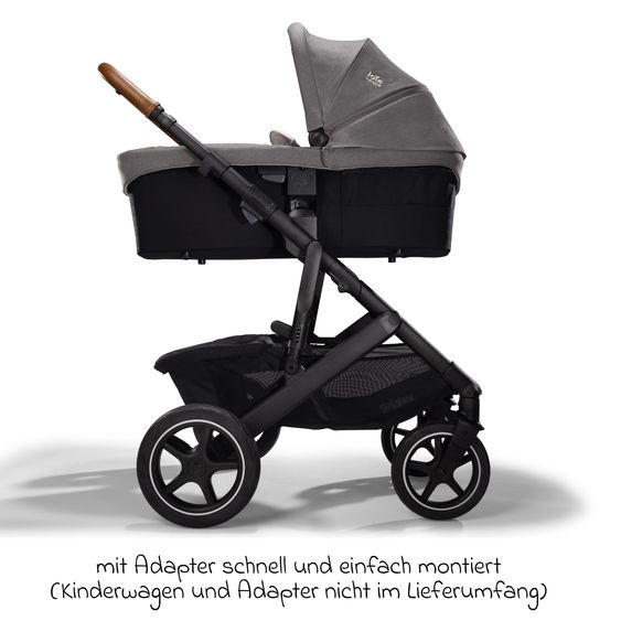 Joie Signature Ramble XL carrycot from birth - 9 months for Vinca, Aeria, Finiti, Parcel incl. raincover & windscreen - Signature - Carbon