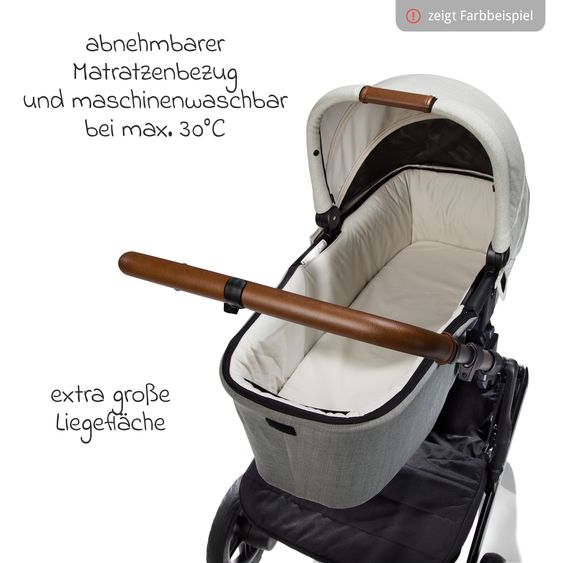 Joie Signature Ramble XL carrycot from birth - 9 months for Vinca, Aeria, Finiti, Parcel incl. raincover & windscreen - Signature - Carbon