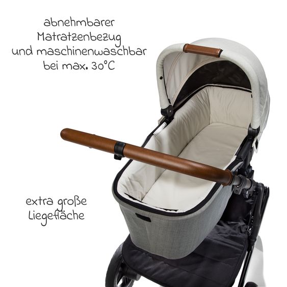 Joie Signature Babywanne Ramble XL ab Geburt - 9 Monate für Vinca, Aeria, Finiti, Parcel inkl. Regenschutz & Windschutz - Signature - Oyster