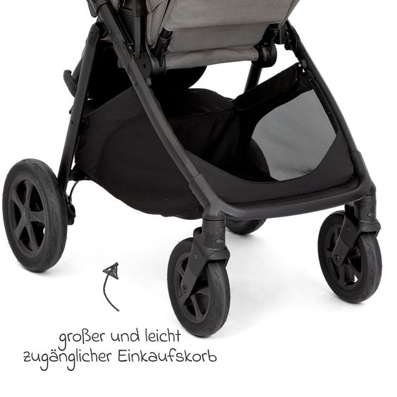 joie Buggy & Sportwagen Alore bis 22 kg belastbar mit Liegeposition, umsetzbarer & höhenverstellbarer Sportsitz, Teleskop-Schieber inkl. Adapter & Regenschutz - Pebble