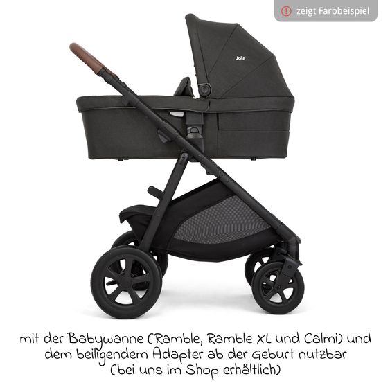 joie Buggy & Sportwagen Alore bis 22 kg belastbar mit Liegeposition, umsetzbarer & höhenverstellbarer Sportsitz, Teleskop-Schieber inkl. Adapter & Regenschutz - Pebble