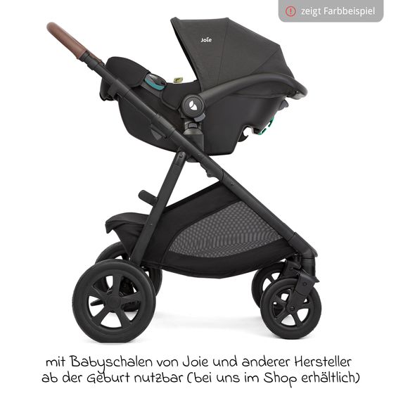 joie Buggy & Sportwagen Alore bis 22 kg belastbar mit Liegeposition, umsetzbarer & höhenverstellbarer Sportsitz, Teleskop-Schieber inkl. Adapter & Regenschutz - Pebble