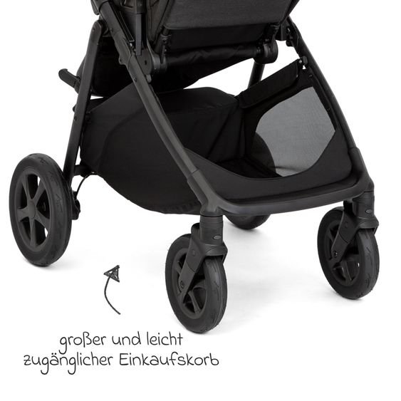 joie Buggy & Sportwagen Alore bis 22 kg belastbar mit Liegeposition, umsetzbarer & höhenverstellbarer Sportsitz, Teleskop-Schieber inkl. Adapter & Regenschutz - Shale