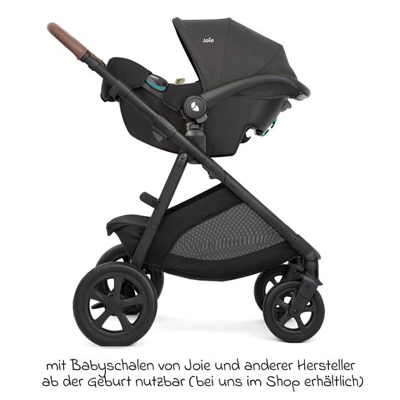 joie Buggy & Sportwagen Alore bis 22 kg belastbar mit Liegeposition, umsetzbarer & höhenverstellbarer Sportsitz, Teleskop-Schieber inkl. Adapter & Regenschutz - Shale