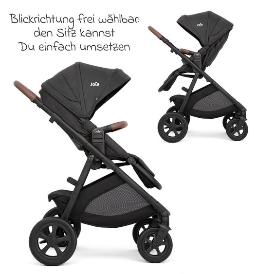 joie Buggy & Sportwagen Alore bis 22 kg belastbar mit Liegeposition, umsetzbarer & höhenverstellbarer Sportsitz, Teleskop-Schieber inkl. Adapter & Regenschutz - Shale