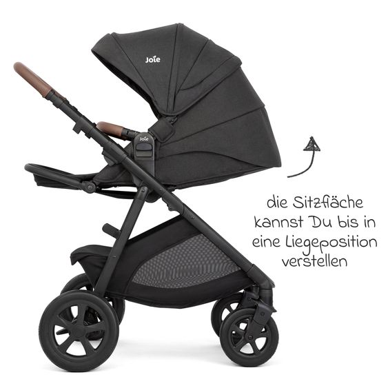 joie Buggy & Sportwagen Alore bis 22 kg belastbar mit Liegeposition, umsetzbarer & höhenverstellbarer Sportsitz, Teleskop-Schieber inkl. Adapter & Regenschutz - Shale