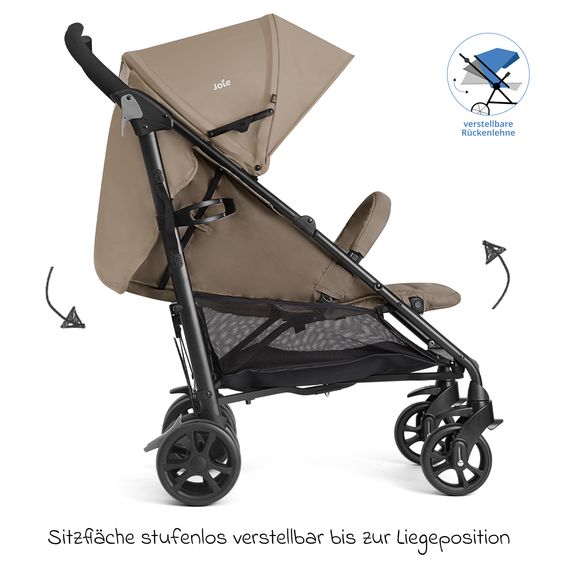 joie Buggy & Sportwagen Brisk LX bis 22 kg belastbar mit Liegefunktion & Einhand-Faltung - Beach