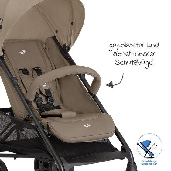 joie Buggy & Sportwagen Brisk LX bis 22 kg belastbar mit Liegefunktion & Einhand-Faltung - Beach