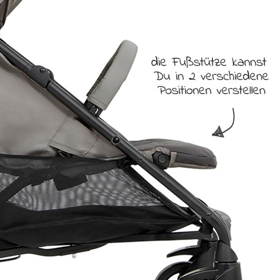 joie Buggy & Sportwagen Brisk LX bis 22 kg belastbar mit Liegefunktion & Einhand-Faltung - Dark Pewter
