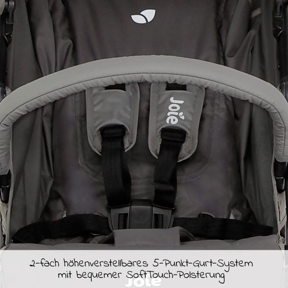 joie Buggy & Sportwagen Brisk LX bis 22 kg belastbar mit Liegefunktion & Einhand-Faltung - Dark Pewter