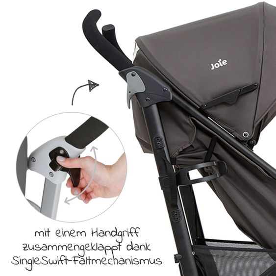 joie Buggy & Sportwagen Brisk LX bis 22 kg belastbar mit Liegefunktion & Einhand-Faltung - Ember