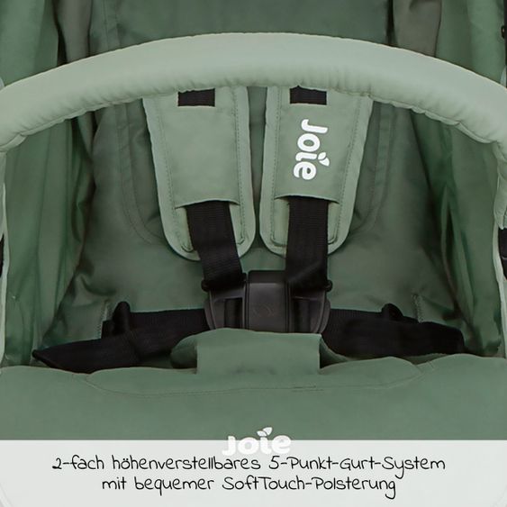 joie Buggy & Sportwagen Brisk LX bis 22 kg belastbar mit Liegefunktion, Einhand-Faltung inkl. Fußsack 3M - Laurel