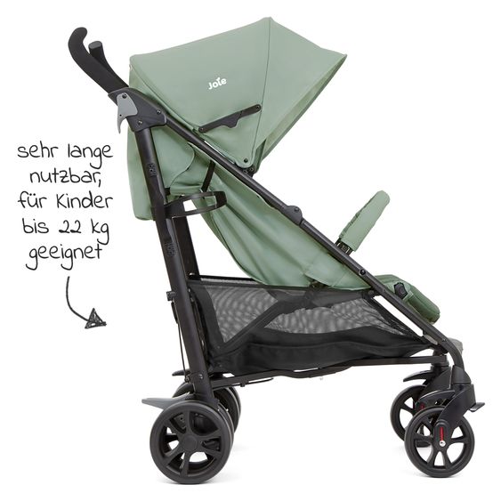 joie Buggy & pushchair Brisk LX up to 22 kg load capacity with reclining function, one-hand folding incl. Hug it! organizer, insect screen & rain cover - Laurel