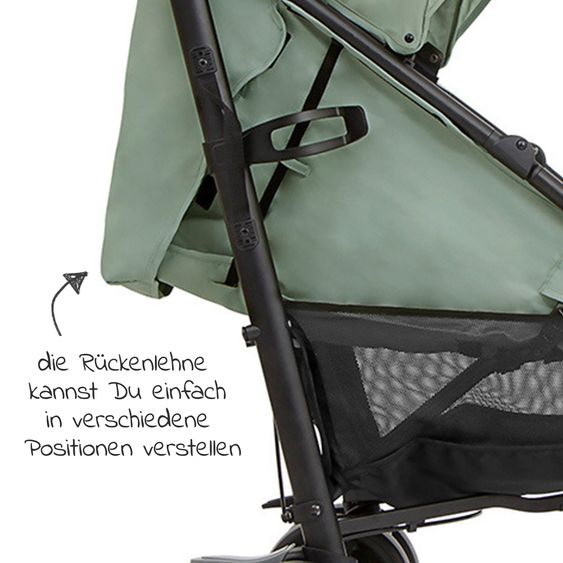 joie Buggy & pushchair Brisk LX up to 22 kg load capacity with reclining function, one-hand folding incl. Hug it! organizer, insect screen & rain cover - Laurel