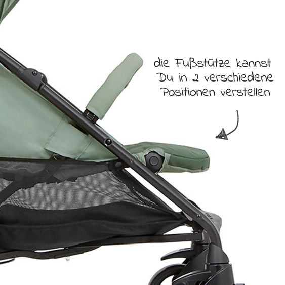 joie Buggy & pushchair Brisk LX up to 22 kg load capacity with reclining function, one-hand folding incl. Hug it! organizer, insect screen & rain cover - Laurel