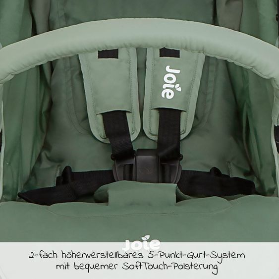 joie Buggy & pushchair Brisk LX up to 22 kg load capacity with reclining function, one-hand folding incl. Hug it! organizer, insect screen & rain cover - Laurel