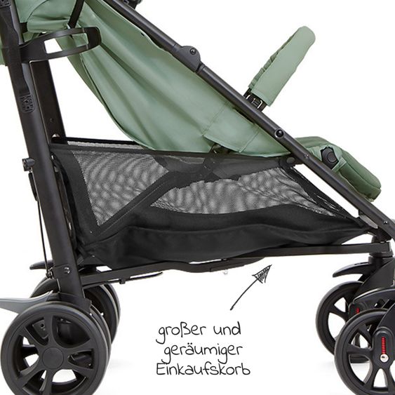 joie Buggy & pushchair Brisk LX up to 22 kg load capacity with reclining function, one-hand folding incl. Hug it! organizer, insect screen & rain cover - Laurel