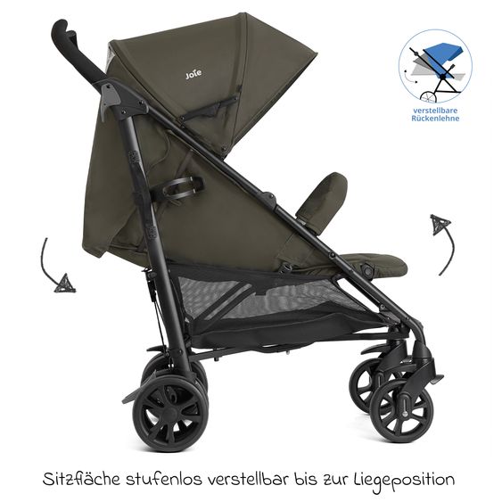 joie Buggy & Sportwagen Brisk LX bis 22 kg belastbar mit Liegefunktion & Einhand-Faltung - Sage