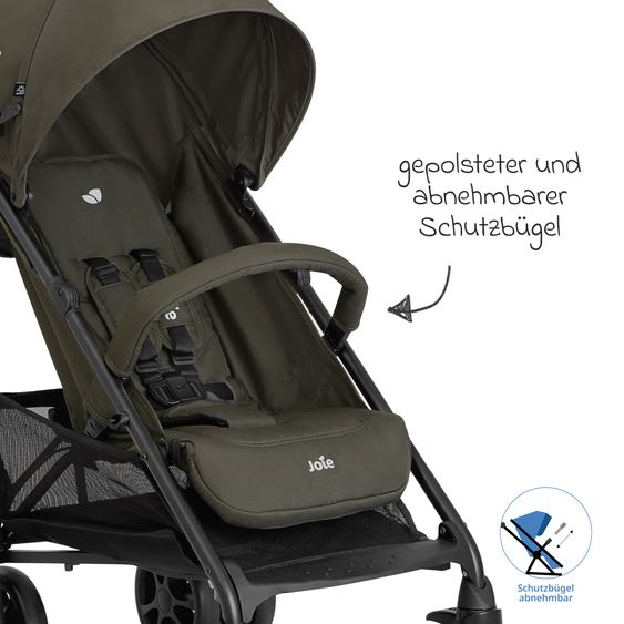 joie Buggy & Sportwagen Brisk LX bis 22 kg belastbar mit Liegefunktion & Einhand-Faltung - Sage