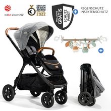 Buggy & Sportwagen Finiti bis 22 kg belastbar mit Liegeposition, Kinderwagenkette - Teleskopschieber,Sportsitz, Adapter, Rückenpolster, Getränkehalter, Crossbody-Bag & Zubehörpaket - Signature - Carbon