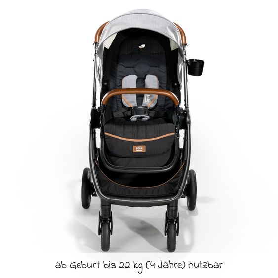 Joie Signature Buggy & Sportwagen Finiti bis 22 kg belastbar mit Liegeposition, Kinderwagenkette - Teleskopschieber,Sportsitz, Adapter, Rückenpolster, Getränkehalter, Crossbody-Bag & Zubehörpaket - Signature - Carbon