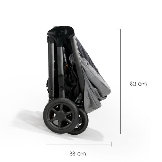 Joie Signature Buggy & Sportwagen Finiti bis 22 kg belastbar mit Liegeposition, Kinderwagenkette - Teleskopschieber,Sportsitz, Adapter, Rückenpolster, Getränkehalter, Crossbody-Bag & Zubehörpaket - Signature - Carbon