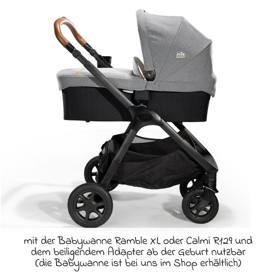 Joie Signature Buggy & Sportwagen Finiti bis 22 kg belastbar mit Liegeposition, Kinderwagenkette - Teleskopschieber,Sportsitz, Adapter, Rückenpolster, Getränkehalter, Crossbody-Bag & Zubehörpaket - Signature - Carbon