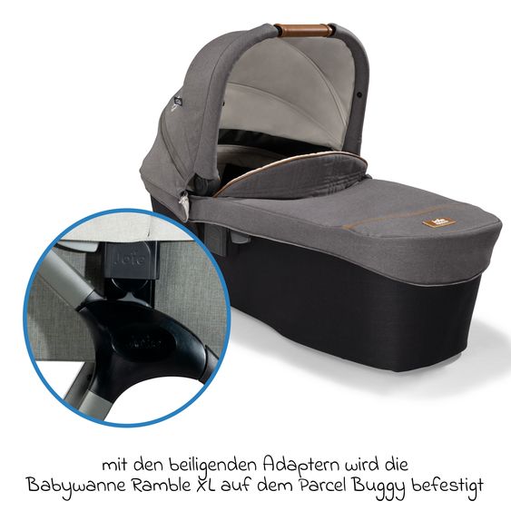 Joie Signature Buggy & Sportwagen Finiti bis 22 kg belastbar mit Liegeposition, Kinderwagenkette - Teleskopschieber,Sportsitz, Adapter, Rückenpolster, Getränkehalter, Crossbody-Bag & Zubehörpaket - Signature - Carbon