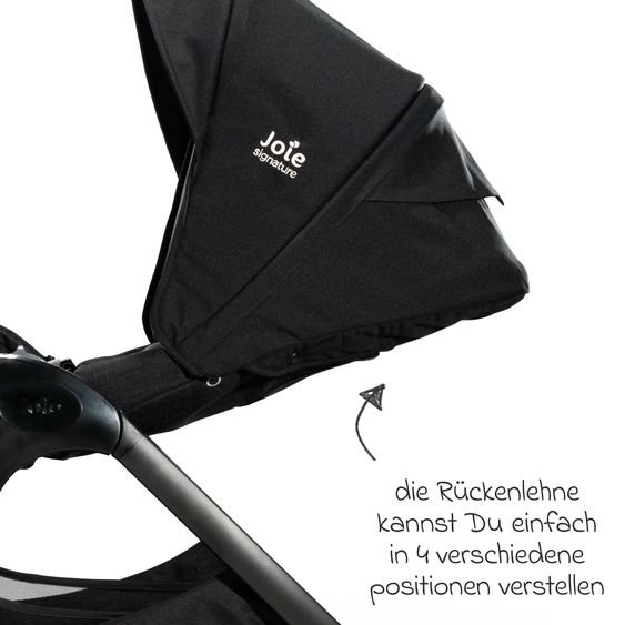 Joie Signature Buggy & Sportwagen Finiti bis 22 kg belastbar mit Liegeposition, Kinderwagenkette - Teleskopschieber,Sportsitz, Adapter, Rückenpolster, Getränkehalter, Crossbody-Bag & Zubehörpaket - Signature - Eclipse