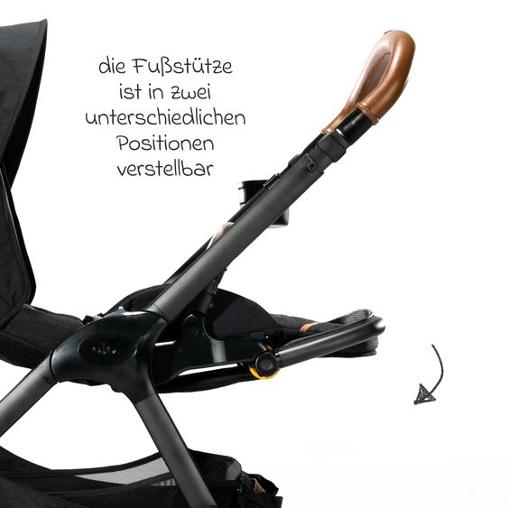 Joie Signature Buggy & Sportwagen Finiti bis 22 kg belastbar mit Liegeposition, Kinderwagenkette - Teleskopschieber,Sportsitz, Adapter, Rückenpolster, Getränkehalter, Crossbody-Bag & Zubehörpaket - Signature - Eclipse