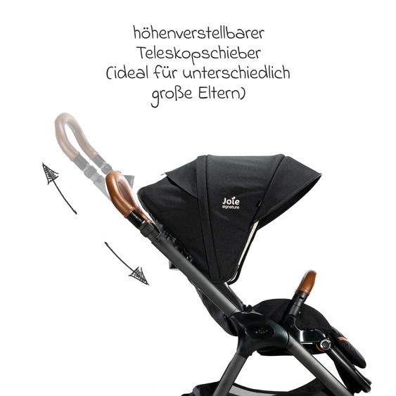 Joie Signature Buggy & Sportwagen Finiti bis 22 kg belastbar mit Liegeposition, Kinderwagenkette - Teleskopschieber,Sportsitz, Adapter, Rückenpolster, Getränkehalter, Crossbody-Bag & Zubehörpaket - Signature - Eclipse