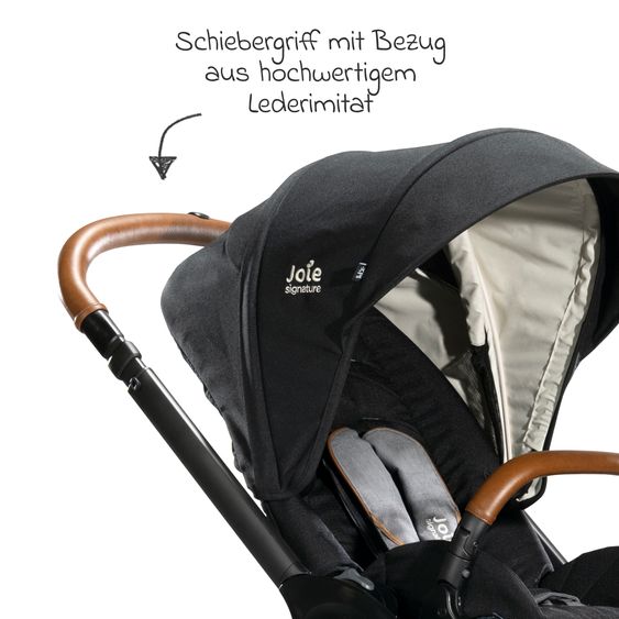 Joie Signature Buggy & Sportwagen Finiti bis 22 kg belastbar mit Liegeposition, Kinderwagenkette - Teleskopschieber,Sportsitz, Adapter, Rückenpolster, Getränkehalter, Crossbody-Bag & Zubehörpaket - Signature - Eclipse