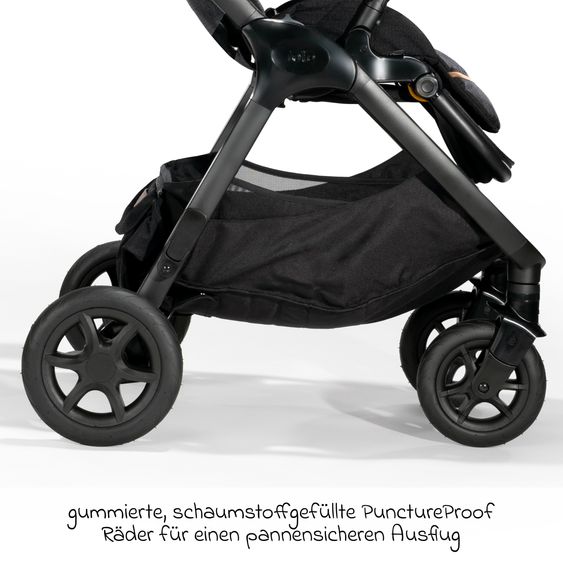 Joie Signature Buggy & Sportwagen Finiti bis 22 kg belastbar mit Liegeposition, Kinderwagenkette - Teleskopschieber,Sportsitz, Adapter, Rückenpolster, Getränkehalter, Crossbody-Bag & Zubehörpaket - Signature - Eclipse