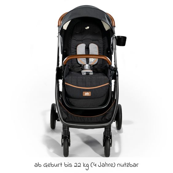 Joie Signature Buggy & Sportwagen Finiti bis 22 kg belastbar mit Liegeposition, Kinderwagenkette - Teleskopschieber,Sportsitz, Adapter, Rückenpolster, Getränkehalter, Crossbody-Bag & Zubehörpaket - Signature - Eclipse