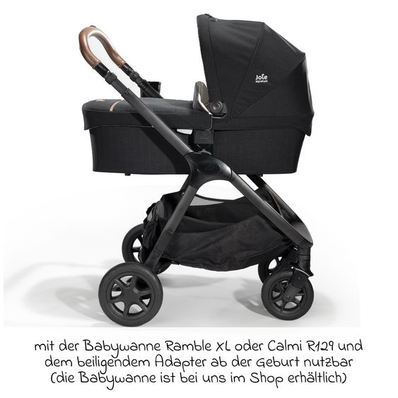 Joie Signature Buggy & Sportwagen Finiti bis 22 kg belastbar mit Liegeposition, Kinderwagenkette - Teleskopschieber,Sportsitz, Adapter, Rückenpolster, Getränkehalter, Crossbody-Bag & Zubehörpaket - Signature - Eclipse