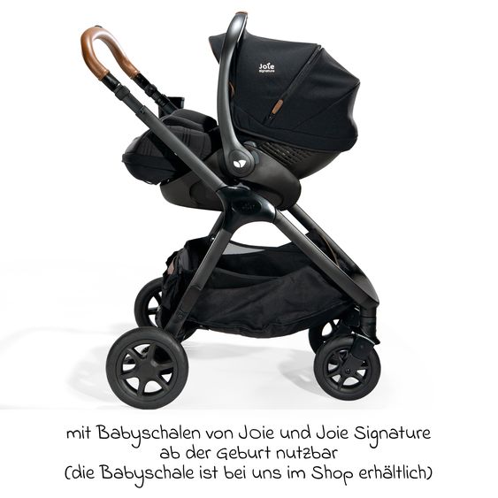 Joie Signature Buggy & Sportwagen Finiti bis 22 kg belastbar mit Liegeposition, Kinderwagenkette - Teleskopschieber,Sportsitz, Adapter, Rückenpolster, Getränkehalter, Crossbody-Bag & Zubehörpaket - Signature - Eclipse