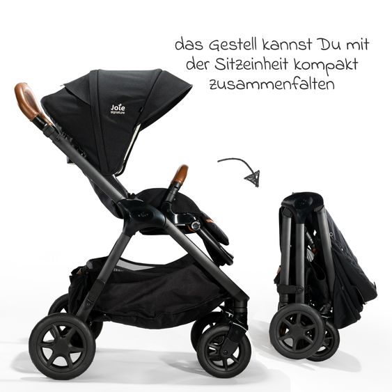 Joie Signature Buggy & Sportwagen Finiti bis 22 kg belastbar mit Liegeposition, Kinderwagenkette - Teleskopschieber,Sportsitz, Adapter, Rückenpolster, Getränkehalter, Crossbody-Bag & Zubehörpaket - Signature - Eclipse