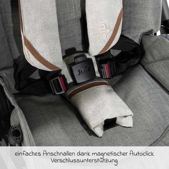 Joie Signature Buggy & Sportwagen Finiti bis 22 kg belastbar mit Liegeposition, Kinderwagenkette - Teleskopschieber,Sportsitz, Adapter, Rückenpolster, Getränkehalter, Crossbody-Bag & Zubehörpaket - Signature - Oyster