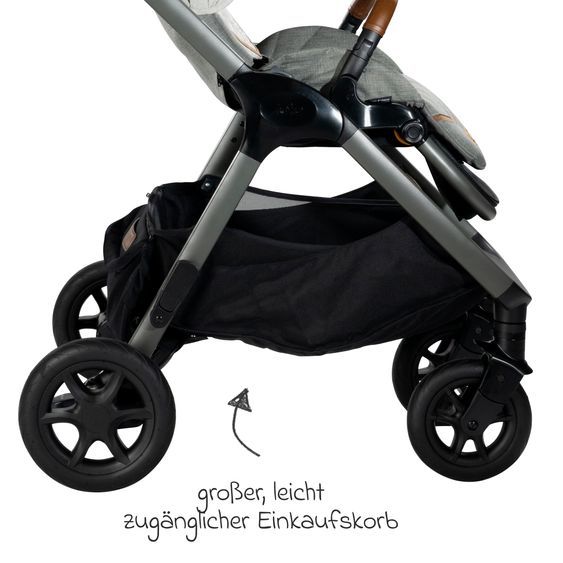 Joie Signature Buggy & Sportwagen Finiti bis 22 kg belastbar mit Liegeposition, Kinderwagenkette - Teleskopschieber,Sportsitz, Adapter, Rückenpolster, Getränkehalter, Crossbody-Bag & Zubehörpaket - Signature - Oyster