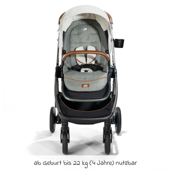 Joie Signature Buggy & Sportwagen Finiti bis 22 kg belastbar mit Liegeposition, Kinderwagenkette - Teleskopschieber,Sportsitz, Adapter, Rückenpolster, Getränkehalter, Crossbody-Bag & Zubehörpaket - Signature - Oyster