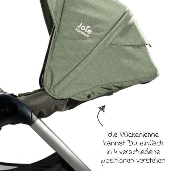 Joie Signature Buggy & Sportwagen Finiti bis 22 kg belastbar mit Liegeposition, Kinderwagenkette - Teleskopschieber,Sportsitz, Adapter, Rückenpolster, Getränkehalter, Crossbody-Bag & Zubehörpaket - Signature - Pine
