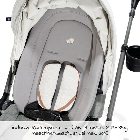 Joie Signature Buggy & Sportwagen Finiti bis 22 kg belastbar mit Liegeposition, Teleskopschieber, umsetzbarer Sportsitz inkl. Regenschutz, Adapter, Rückenpolster, Getränkehalter & Crossbody-Bag - Signature - Oyster