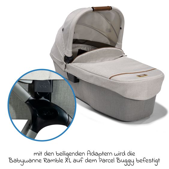 Joie Signature Buggy & Sportwagen Finiti bis 22 kg belastbar mit Liegeposition, Teleskopschieber, umsetzbarer Sportsitz inkl. Regenschutz, Adapter, Rückenpolster, Getränkehalter & Crossbody-Bag - Signature - Oyster