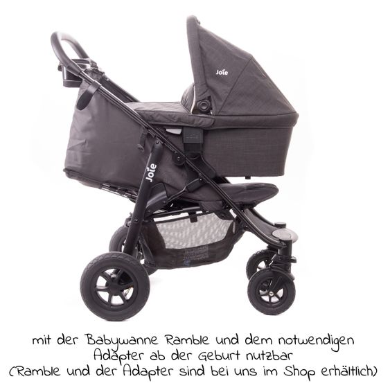 joie Buggy & Sportwagen Litetrax 4 AIR Luftreifen, Schieber-Ablagefach, Regenschutz & Insektenschutz - Coal