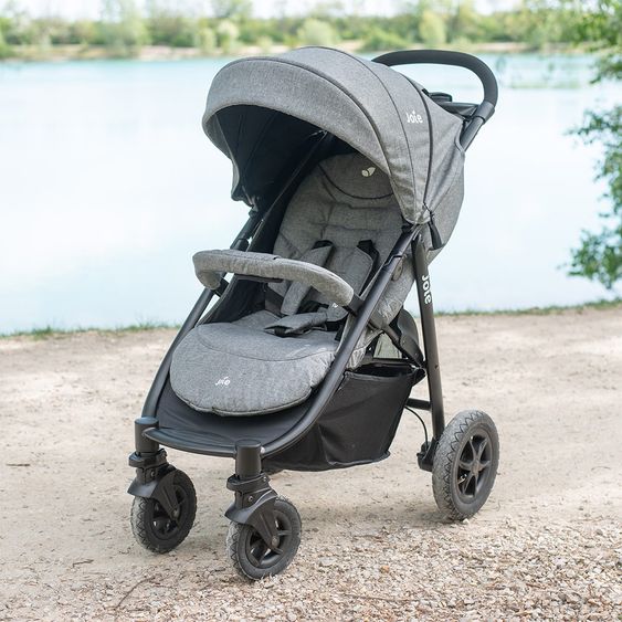 joie Buggy & Sportwagen Litetrax 4 Air mit Luftreifen inkl. Regenschutz, Insektenschutz und Reflektor-Kit - Chromium