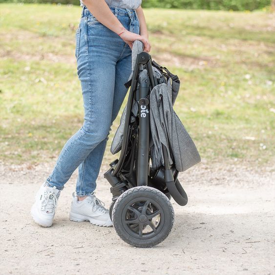 joie Buggy & Sportwagen Litetrax 4 Air mit Luftreifen inkl. Regenschutz, Insektenschutz und Reflektor-Kit - Chromium