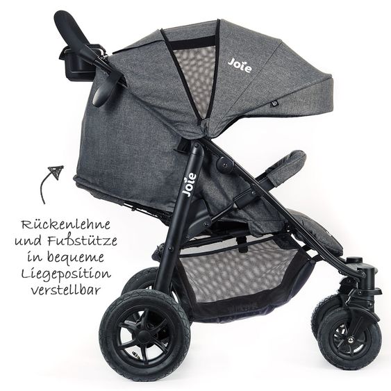 joie Buggy & Sportwagen Litetrax 4 Air mit Luftreifen inkl. Regenschutz, Insektenschutz und Reflektor-Kit - Chromium