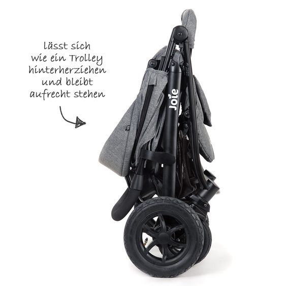 joie Buggy & Sportwagen Litetrax 4 Air mit Luftreifen inkl. Regenschutz, Insektenschutz und Reflektor-Kit - Chromium