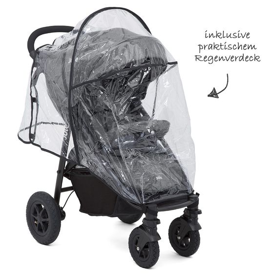 joie Buggy & Sportwagen Litetrax 4 Air mit Luftreifen inkl. Regenschutz, Insektenschutz und Reflektor-Kit - Chromium